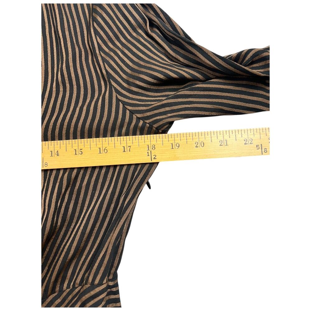 & Other Stories Paris Atelier Striped V Neck Long Sleeve Dress Asymmetrical - 8 - Picture 7 of 7
